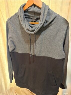 Nursing Queen Two-Tone Grey & Black Cowl Neck Pullover